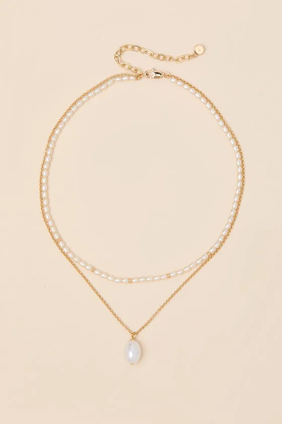 Pacific Pearl 14KT Gold Layered Necklace sold by Lulus product image thumbnail 2