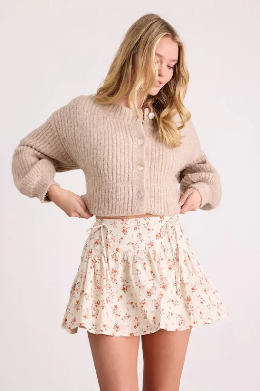 Adrianna Cream Floral Cotton Mini Skirt made by Lulus