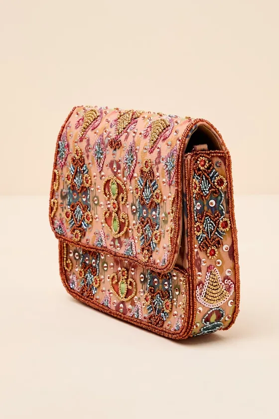Itzel Multi Boho Print Beaded Crossbody Bag sold by Lulus product image thumbnail 2