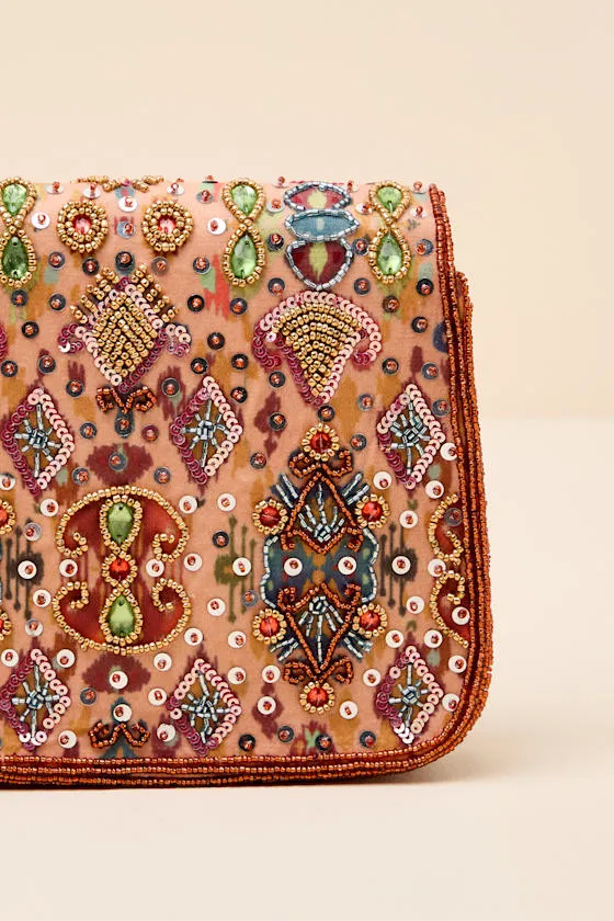 Itzel Multi Boho Print Beaded Crossbody Bag sold by Lulus product image thumbnail 3