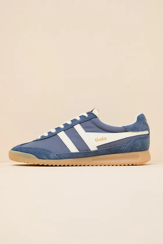 Firefly Moonlight and Off White Suede Lace-Up Sneakers sold by Lulus