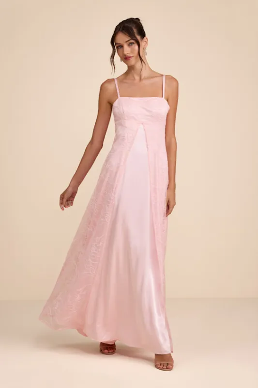Mitzie Blush Pink Embroidered Maxi Dress made by Lulus