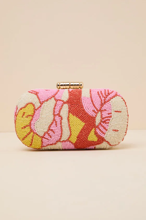 Madden Pink Multi Beaded Crossbody Clutch sold by Lulus product image thumbnail 2