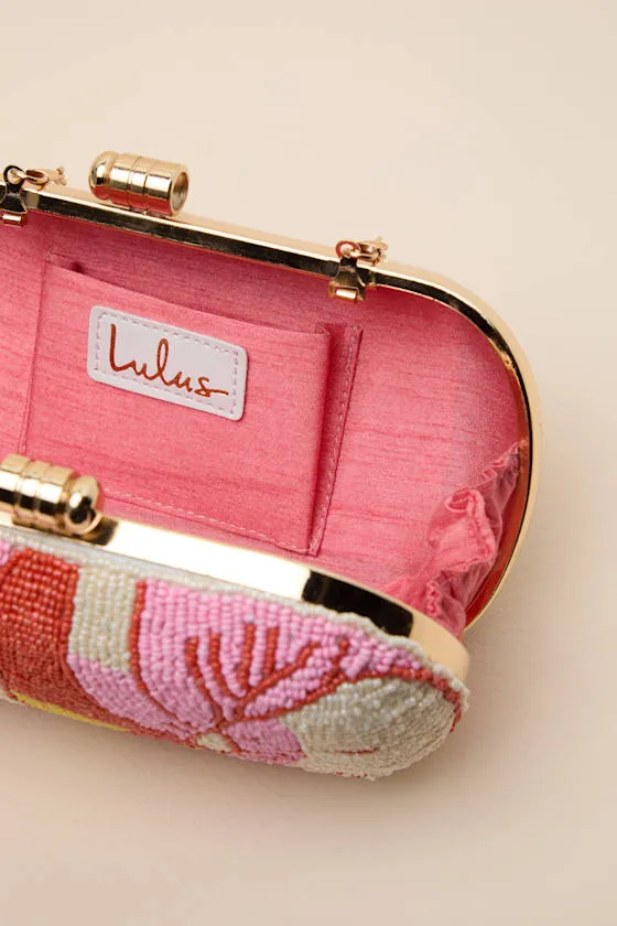 Madden Pink Multi Beaded Crossbody Clutch sold by Lulus product image thumbnail 4