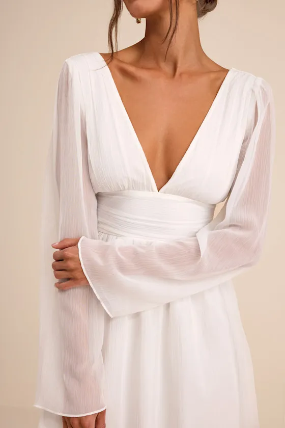 Cinna Ivory Bell Sleeve Skater Mini Dress sold by Lulus product image thumbnail 3