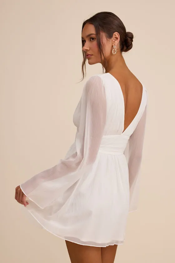 Cinna Ivory Bell Sleeve Skater Mini Dress sold by Lulus product image thumbnail 4