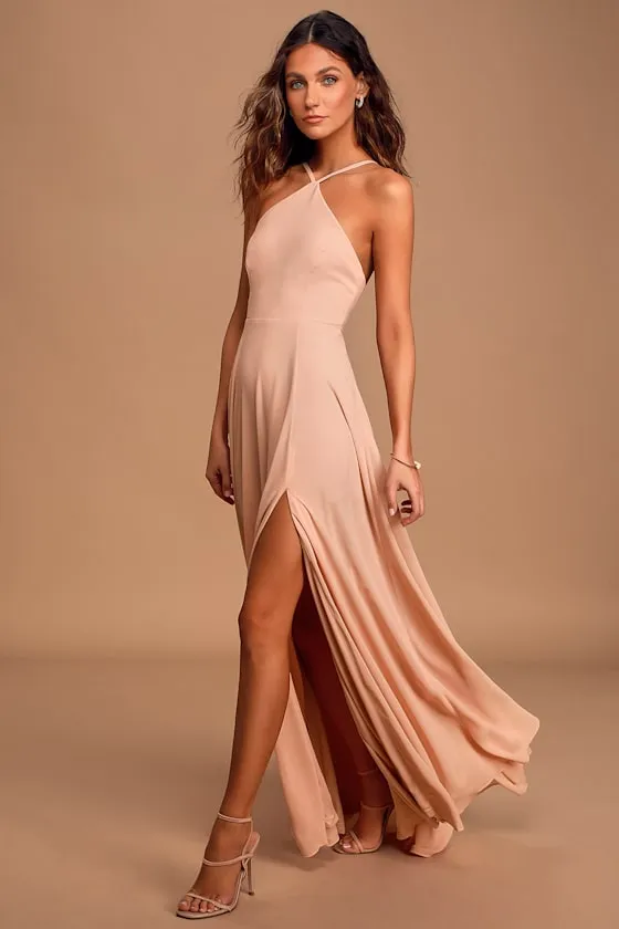 Absolutely Breathtaking Blush Pink Maxi Dress sold by Lulus