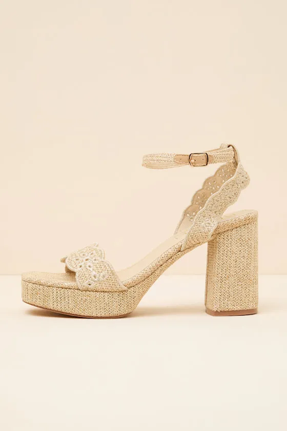 Maiden Natural Raffia Platform Ankle Strap Sandals sold by Lulus product image thumbnail 2