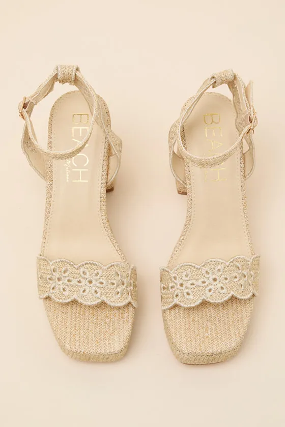 Maiden Natural Raffia Platform Ankle Strap Sandals sold by Lulus product image thumbnail 4