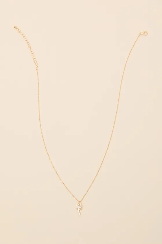 Sabal 14KT Gold Palm Tree Charm Necklace sold by Lulus product image thumbnail 4
