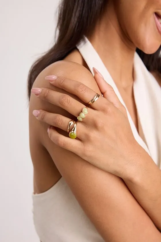 Shanae Gold Stone Five-Piece Ring Set sold by Lulus product image thumbnail 3