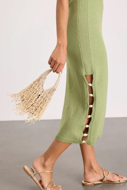 Amalla Beige Woven Beaded Fringe Handbag made by Lulus