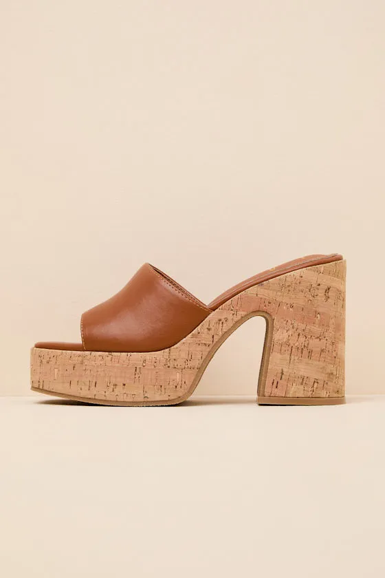 Drexel Brown Platform Slide Sandals sold by Lulus product image thumbnail 2