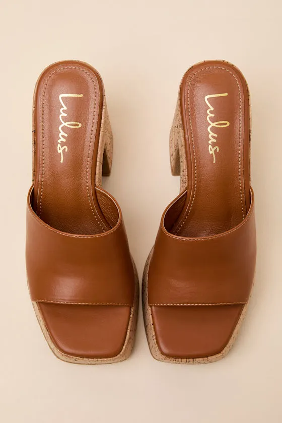 Drexel Brown Platform Slide Sandals sold by Lulus product image thumbnail 4