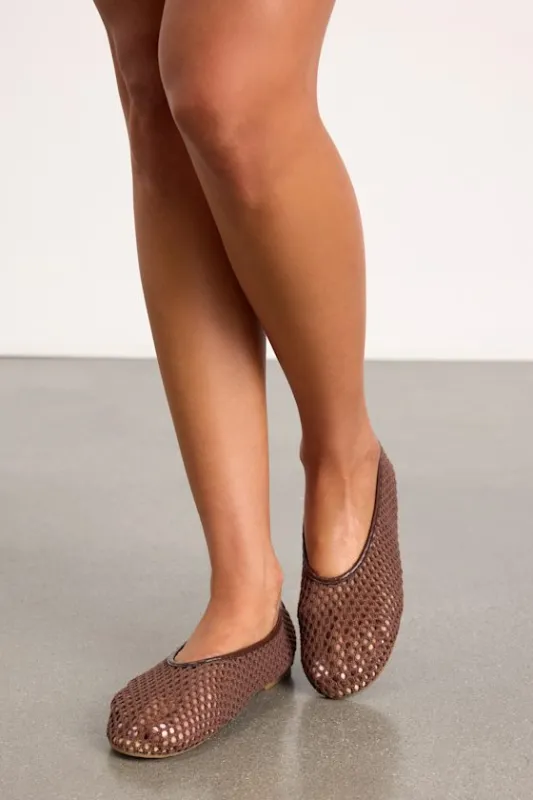 Marta Chocolate Woven Ballet Flats made by Coconuts by Matisse