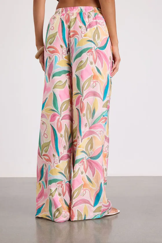Prilla Pink Multi Abstract Wide-Leg Pants sold by Lulus product image thumbnail 3
