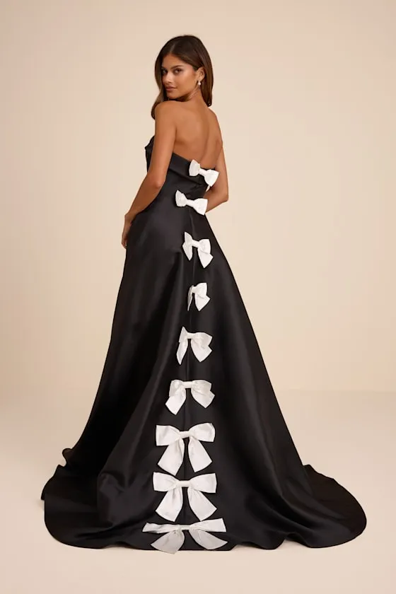 Eris Black Taffeta Strapless Bow Gown sold by Lulus product image thumbnail 3