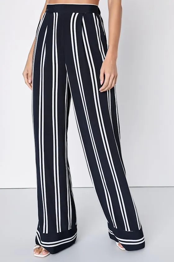 Coastal Living Navy Blue and White Striped Two-Piece Jumpsuit sold by Lulus product image thumbnail 4