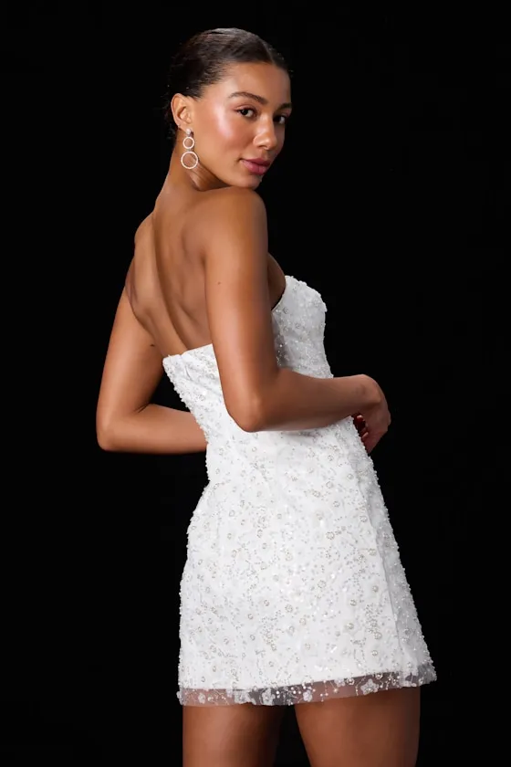 Grecia White Sequin Strapless Mini Dress sold by Lulus product image thumbnail 3