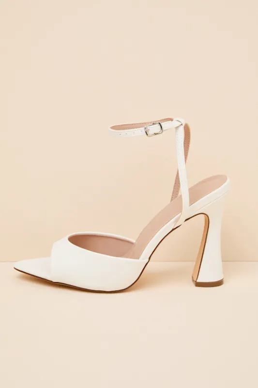 Wayla White Ankle Strap High Heel Sandals made by Lulus
