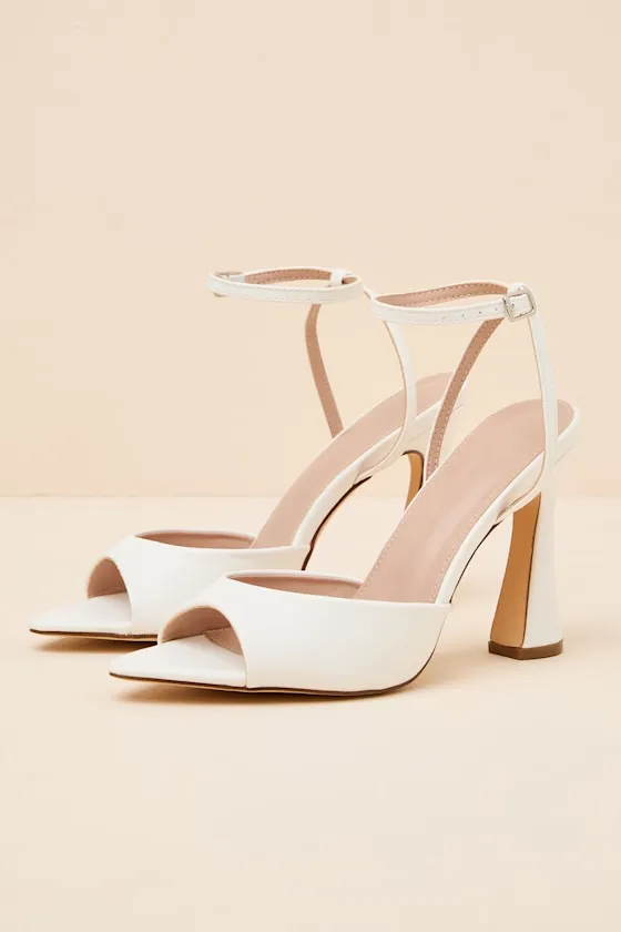 Wayla White Ankle Strap High Heel Sandals sold by Lulus product image thumbnail 3