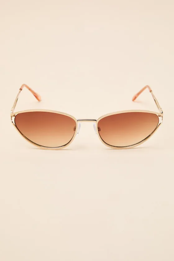 Duchess Gold Gat-Eye Sunglasses sold by Lulus product image thumbnail 2