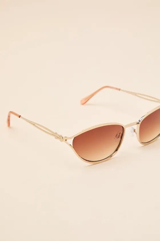 Duchess Gold Gat-Eye Sunglasses sold by Lulus product image thumbnail 4