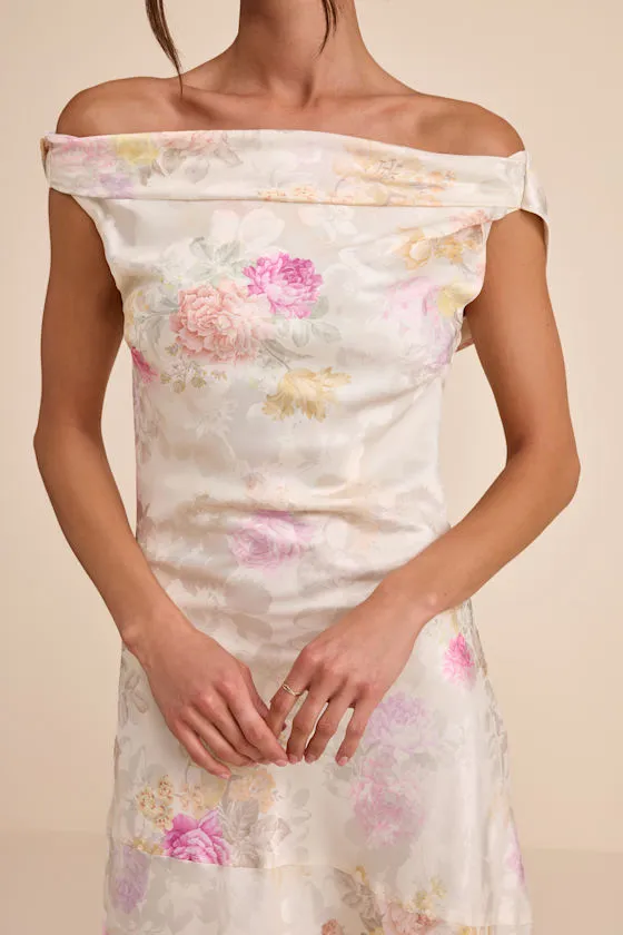 Elyse Ivory Floral Jacquard Satin Midi Dress sold by Lulus product image thumbnail 2