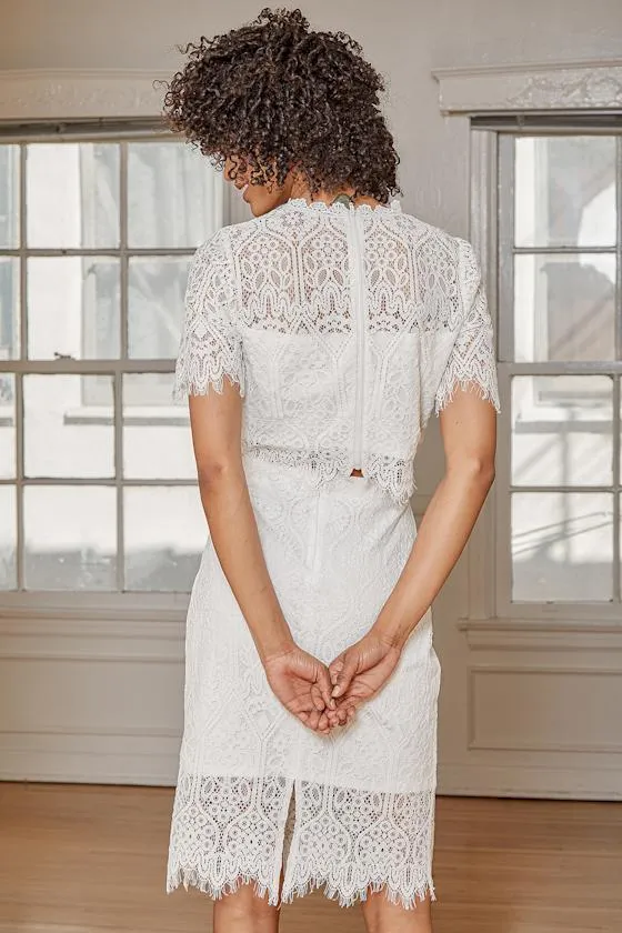 Joys of Love White Lace Two-Piece Bodycon Midi Dress sold by Lulus product image thumbnail 4