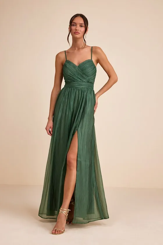 Rosalind Green Organza Strapless Maxi Dress sold by Lulus