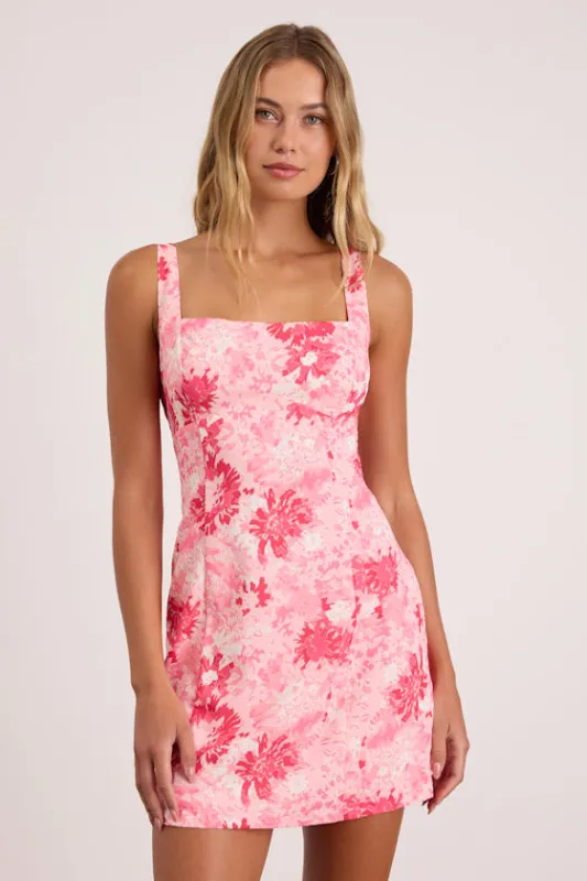 Exuberant Chicness Light Pink Floral Sleeveless Mini Dress made by Lulus