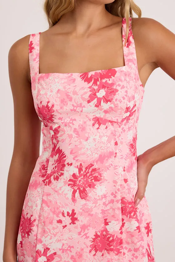 Exuberant Chicness Light Pink Floral Sleeveless Mini Dress sold by Lulus product image thumbnail 3