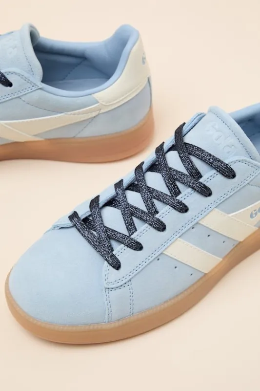 Aztec Air and Off White Suede Leather Lace-Up Sneakers made by Gola