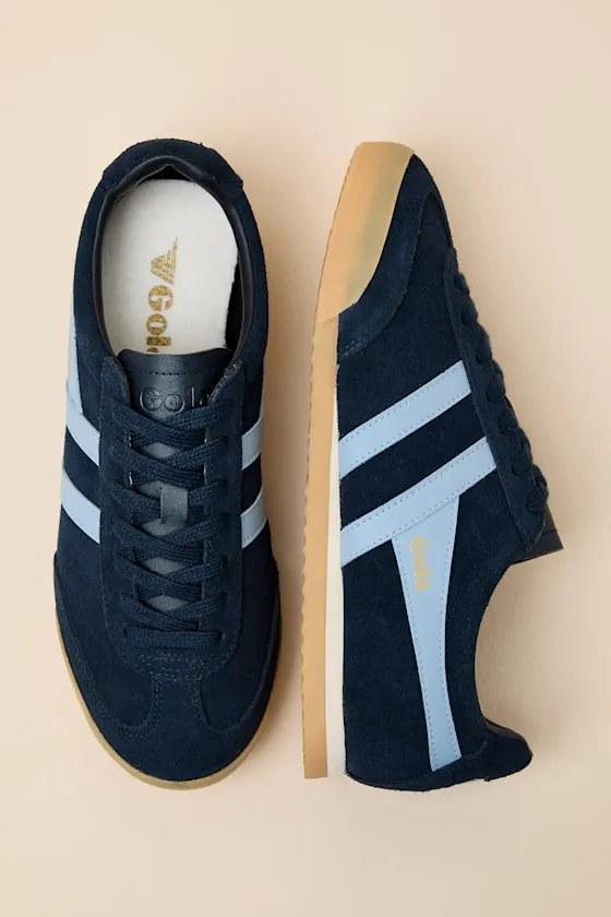 Apollo Navy and Air Suede Lace-Up Sneakers sold by Lulus