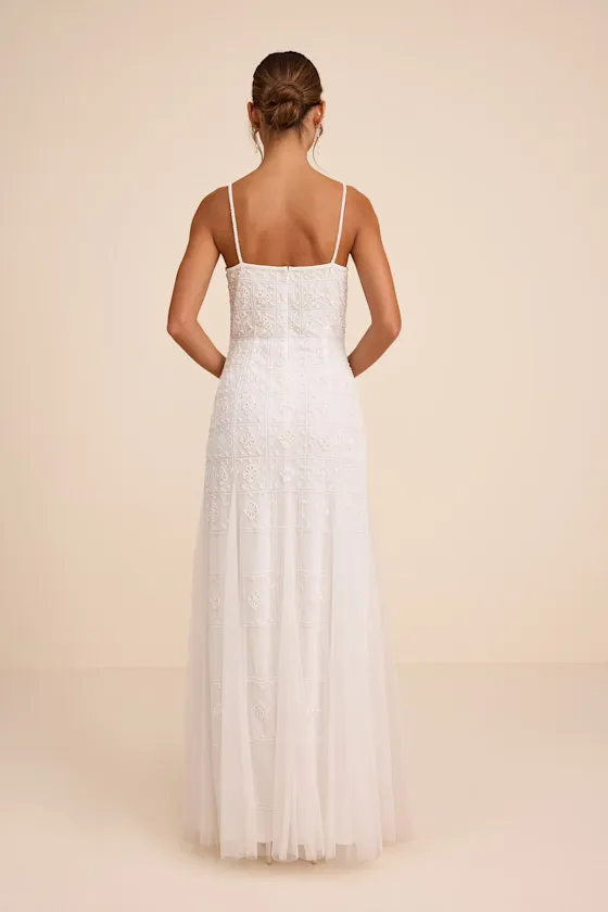 Liliane White Beaded Sleeveless Maxi Dress sold by Lulus product image thumbnail 3