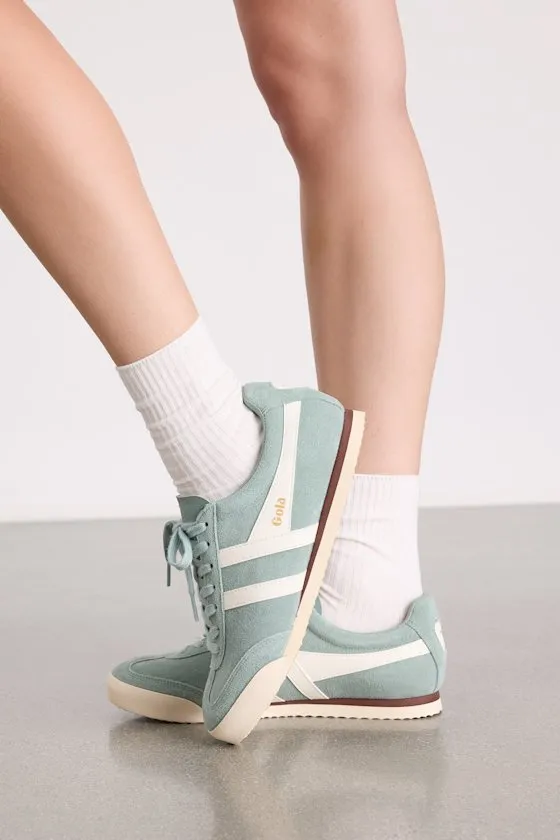 Apollo Green Mist and Off White Suede Lace-Up Sneakers sold by Lulus product image thumbnail 2
