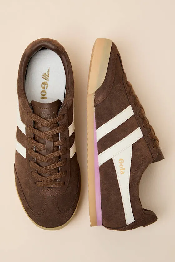 Apollo Dark Brown and Off White Suede Lace-Up Sneakers sold by Lulus