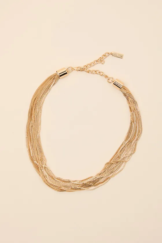 Ariadne Gold Chunky Layered Necklace sold by Lulus product image thumbnail 2