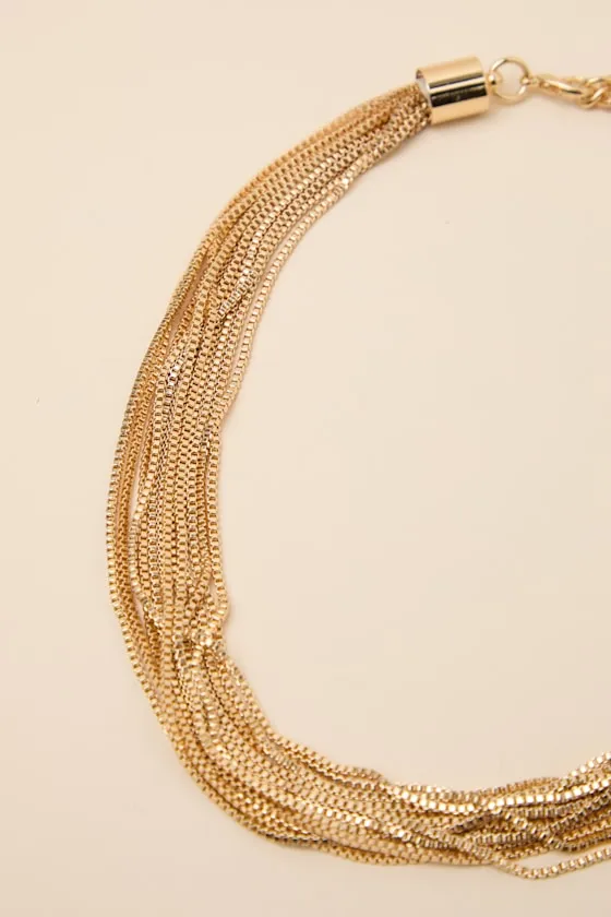 Ariadne Gold Chunky Layered Necklace sold by Lulus product image thumbnail 4