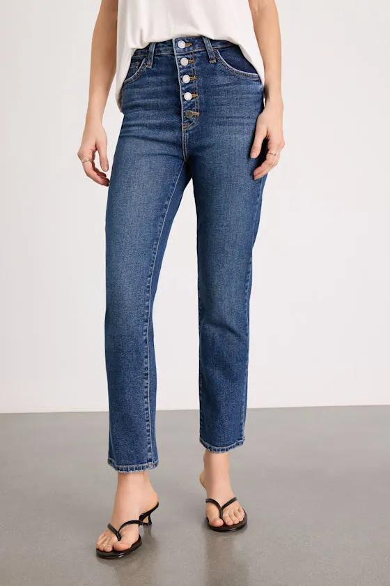 Forever a Trend Dark Wash High-Rise Mom Jeans sold by Lulus product image thumbnail 2