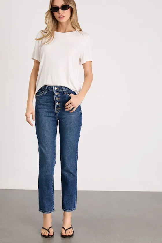 Forever a Trend Dark Wash High-Rise Mom Jeans sold by Lulus product image thumbnail 4