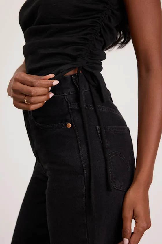 Sweet Forever Black Burnout Ruched Short Sleeve Tee sold by Lulus product image thumbnail 4