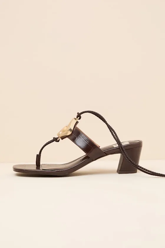 Stanza Brown Lace-Up Low Heel Sandals sold by Lulus product image thumbnail 2