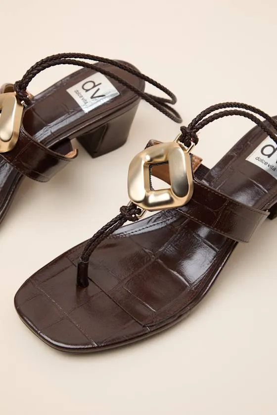 Stanza Brown Lace-Up Low Heel Sandals sold by Lulus product image thumbnail 3