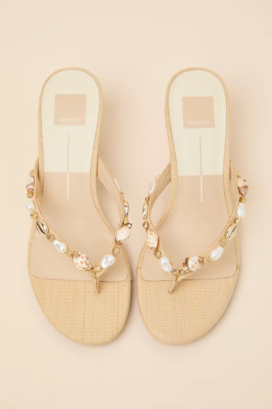 Daksie Light Natural Raffia Kitten Heel Thong Sandals sold by Lulus product image thumbnail 2