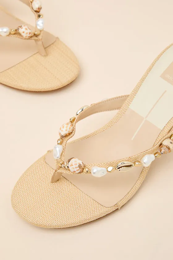 Daksie Light Natural Raffia Kitten Heel Thong Sandals sold by Lulus product image thumbnail 3