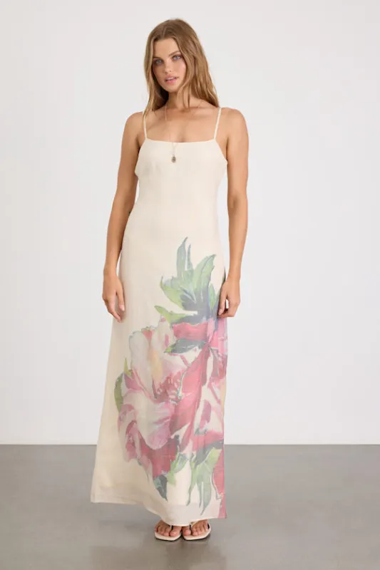 Rayan Cream Multi Floral Scoop Back Maxi Dress made by Lulus