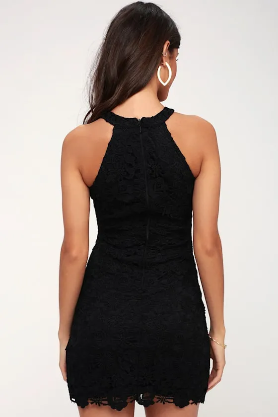 Love Poem Black Lace Mini Dress sold by Lulus product image thumbnail 3