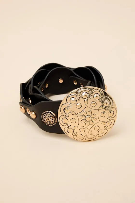 Winx Black Studded Concho Belt sold by Lulus product image thumbnail 2