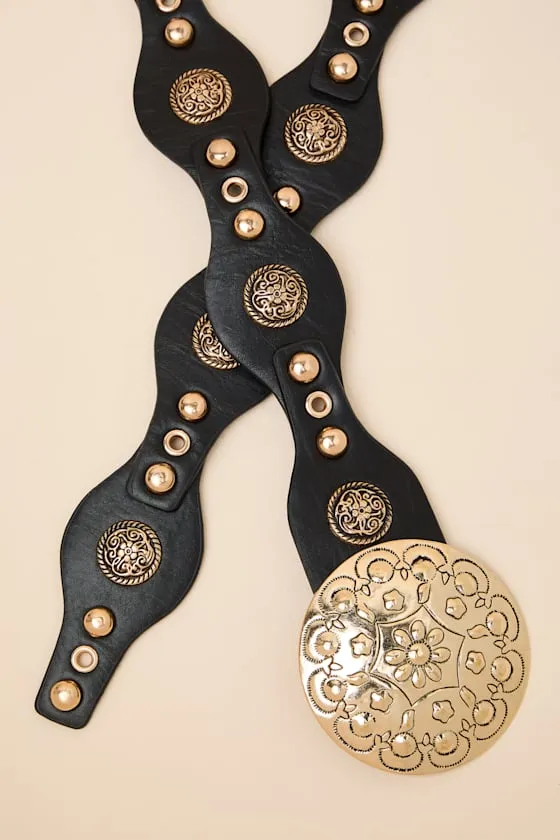 Winx Black Studded Concho Belt sold by Lulus product image thumbnail 4